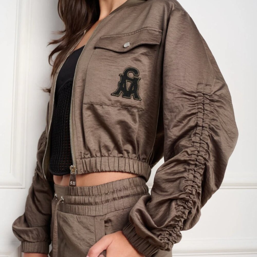 Steve Madden MELANI-T Women's bomber jacket in khaki green size M
